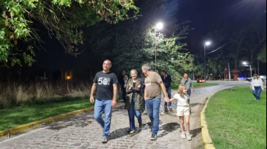 Azul: EL Intendente Sombra superviso las obras de alumbrado